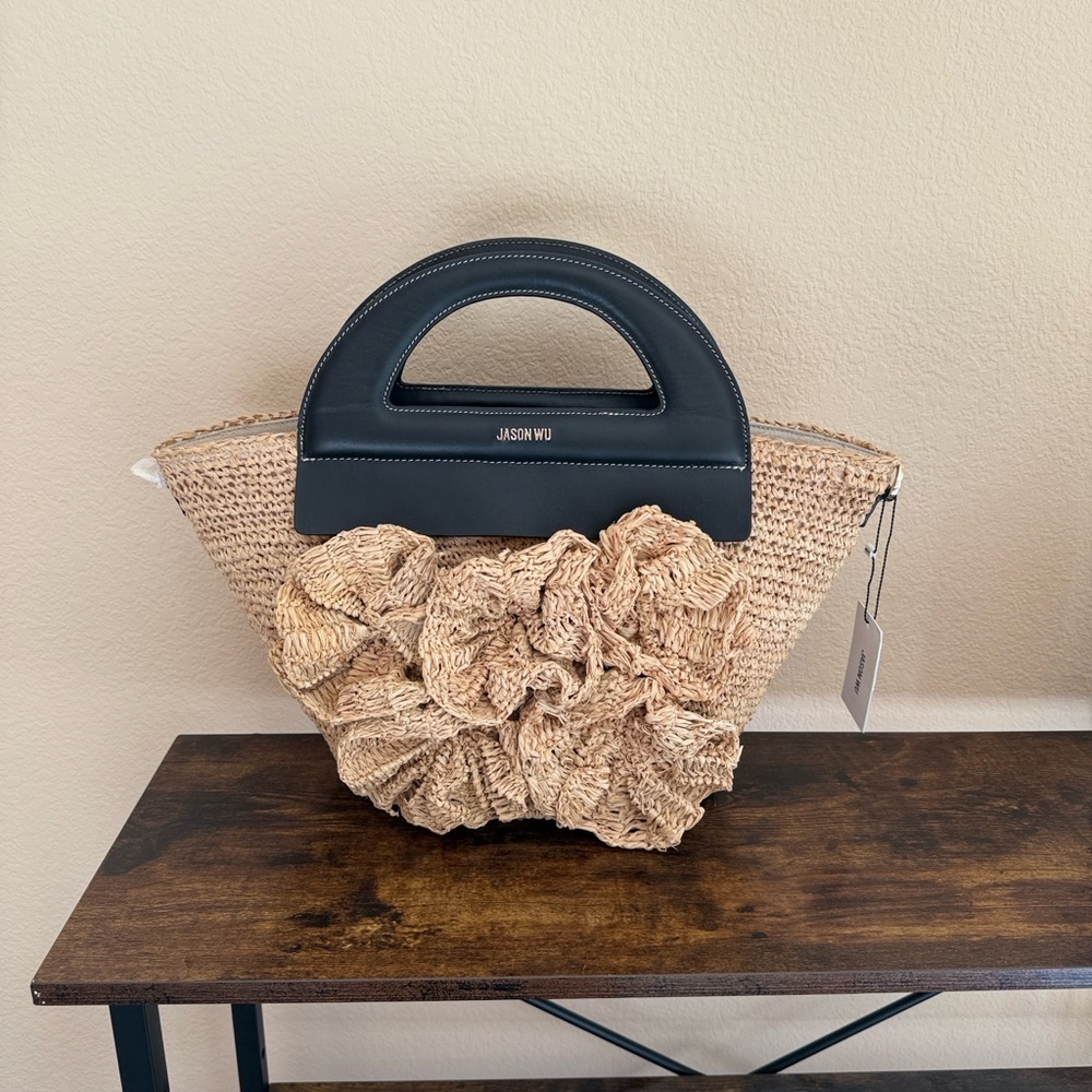 Jason Wu Rose Straw Tote Bag - Picture 2 of 13
